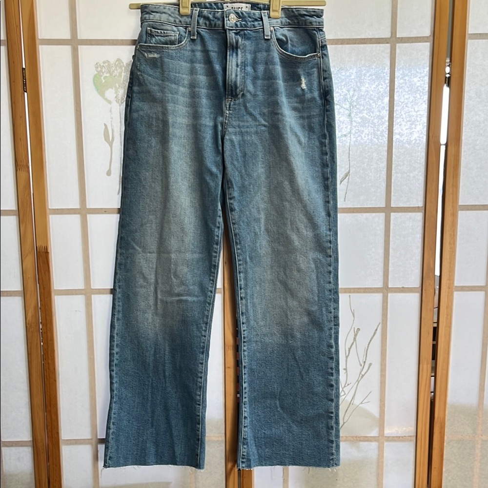 PAIGE Light Blue Straight Leg Jeans